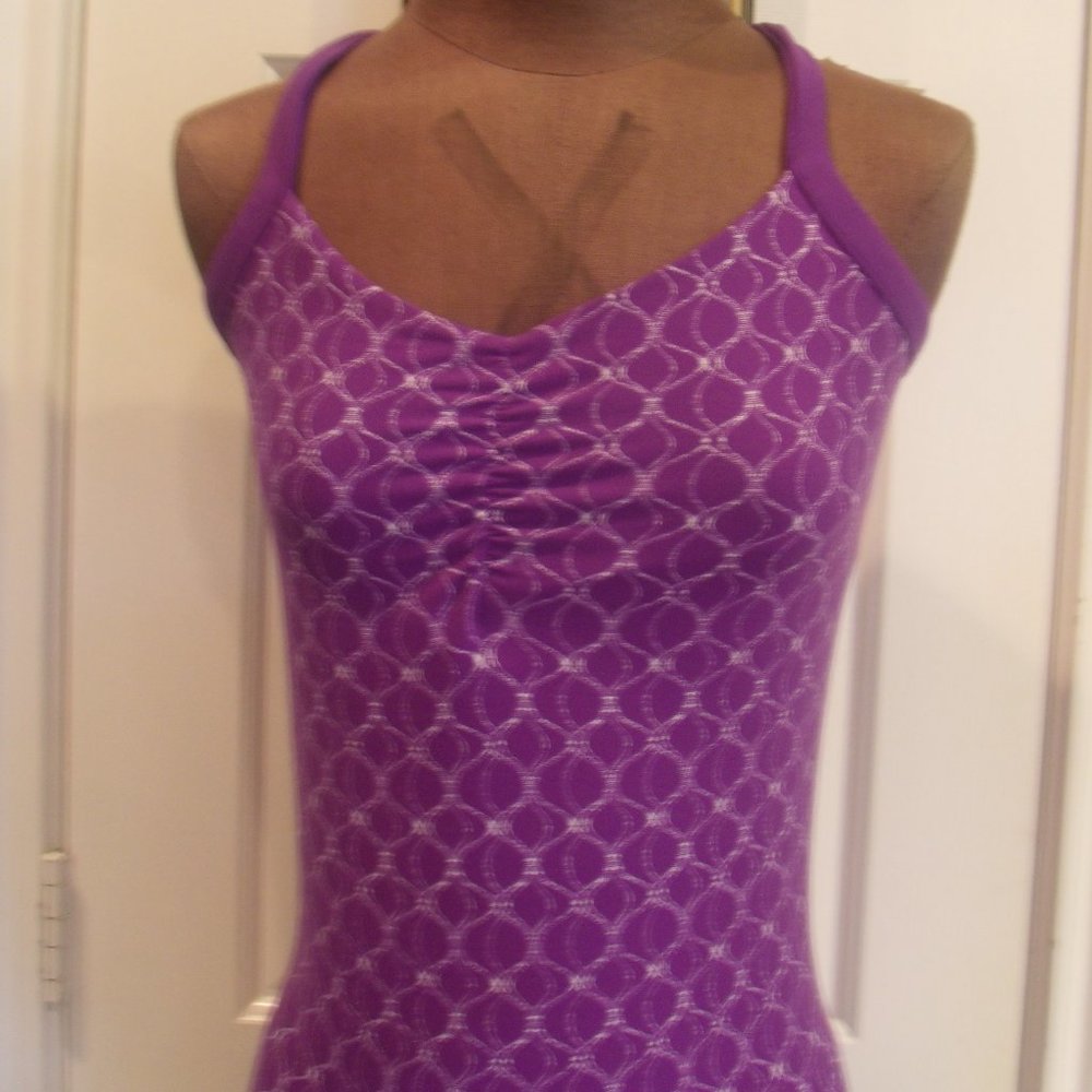 Alo Yoga  Purple/White Geometric Print Cool-fit Tank